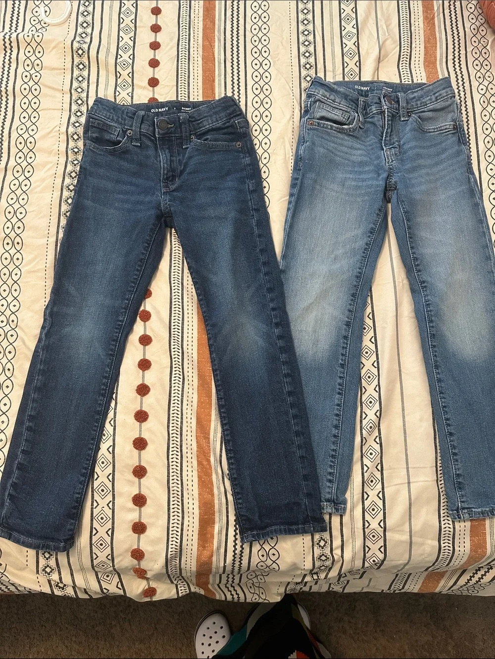 Little Boys Old Navy Skinny & Straight Jeans Duo — Dark Blue & Light Blue Washes